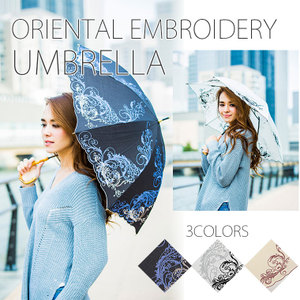 オリエンタル刺繍柄 UV軽減ショート傘